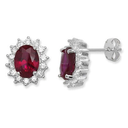 Garnet cluster stud earrings - cluster,