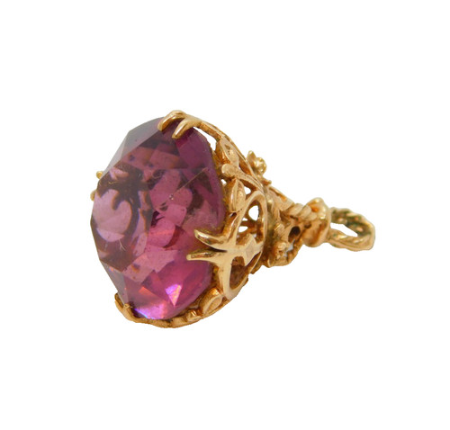 9ct rose gold mounted faceted - gold,