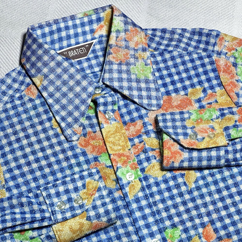 Vintage 70s braten - button, up