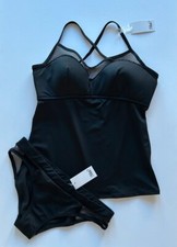 POUR MOI TUMMY CONTROL MESH BLACK TANKINI SET VARIOUS SIZES BNWT