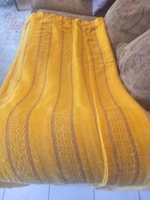 Glorious Sunset Golden Yellow Vintage 60s 70s Woven Single Curtain Panel Fabric 