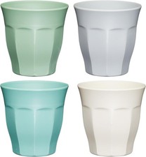 Colourworks Melamine Plastic Cups, Set of 4 Picnic Mugs, 280ml, Classic Colour