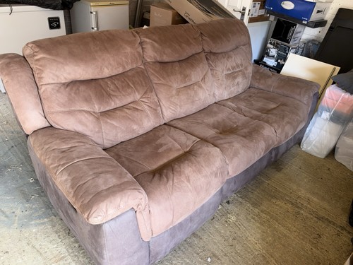 Brown suede recliner sofa - suede,