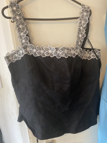 Black vest top size - 14, tina