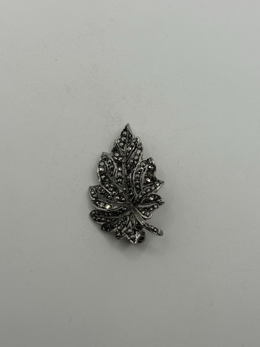 Vintage marcasite leaf - vintage,