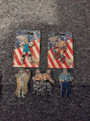 Wwf wrestling pin badges two - wrestling,