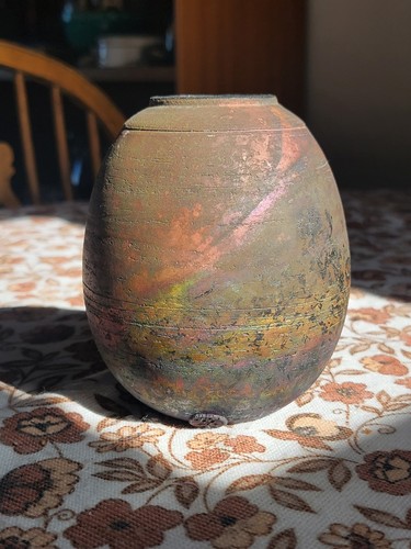 Japanese raku pottery vase - raku,