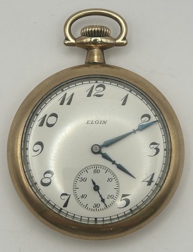 Elgin gold plated open face - elgin,