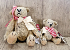 2 x Russ Mohair Collection Small Teddy Bears 10" & 6" Bartholomew & Belamy