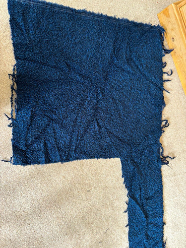 Blue boucle wool - , remnant