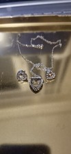 925 Sterling Silver Chain with Heart Mendant and Pair of Thomas Sabo Earrings