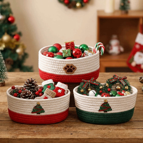 Cute christmas woven storage - cute,