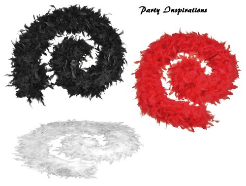 80g black white red - white, feather