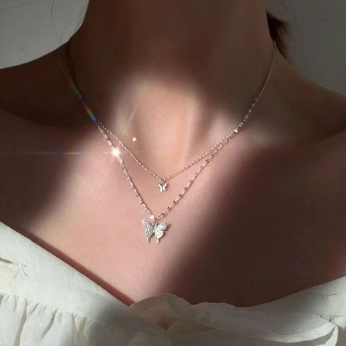 Double crystal butterfly 925 - double,