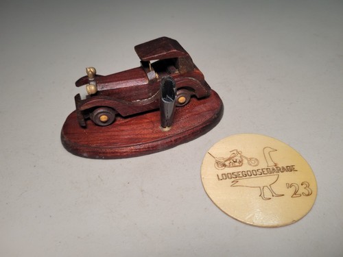 Vintage wooden car pen holder - vintage,