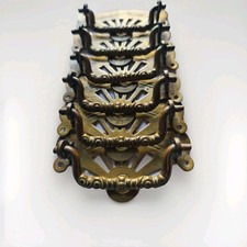 6 Victorian Style Brass Drawer Pulls Handles Old Vintage