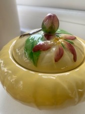 Carlton Ware Art Deco Australian Design Yellow Appleblossom Jam Pot