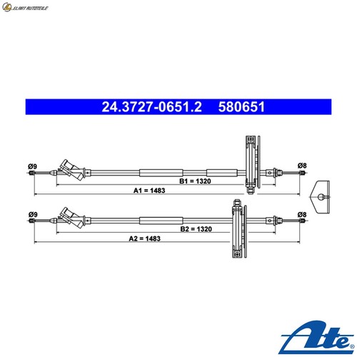 Cable parking brake - parking,
