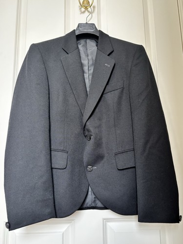 Men black wool kilt jacket - black,