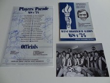 West Bromwich Albion FC West Brom Jeff Astle 1974 Testimonial Programme + Photo
