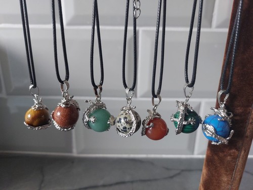 Crystal dragon wrap pendants - crystal,