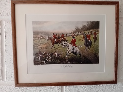 Vintage fox hunting print - fox,