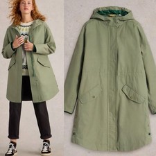 Brand New White Stuff Mid Green Winnie Waterproof Hooded Coat RRP £150 Size 6-24