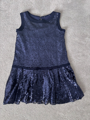 Monnalisa sequin dress navy - monnalisa,