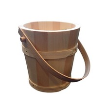 Rustic Handmade Beech Wood Bucket - Natural Wooden Decor