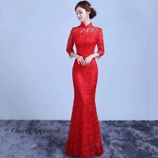 Cheongsam Qipao Red Lace