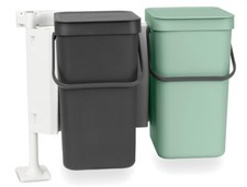 Brabantia Sort n Go Waste Bin 2x12L Double Built-In Recycling Bin -Stay Open Lid