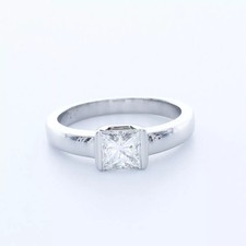 Platinum Solitaire Engagement Ring 1.47 Carat Princess Lab-Grown Diamond E VS1