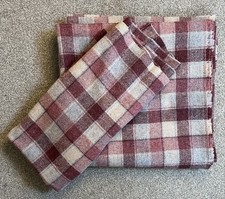 Red Beige Check Wool Fabric