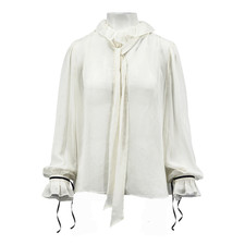 M&S X SIENNA MILLER Pure Silk Tie-Neck Ruffle Blouse RRP £99.00