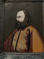 Grand Tour - 19th Century Reverse Glass Painting Garibaldi