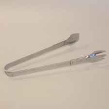 Nutbrown Serving Tongs Chrome Kitchen Utensil Tool VINTAGE Made in England VGC