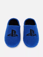 OFFICIAL PLAYSTATION SLIPPERS / BLUE & BLACK CONSOLE SYMBOL / SIZE MEDIUM/ NEW