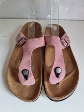SUNE ISLAND DESIGNER UK 6 EU 39 WOMENS PINK LEATHER FLAT SUMMER THONG SANDALS