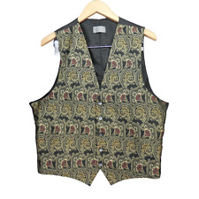 BHS Waistcoat Vintage Paisley Vest Patterned Multicoloured Retro Party Size L