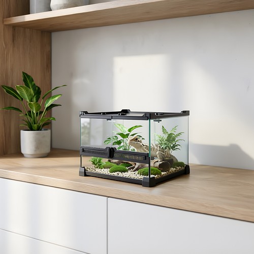 Glass reptile terrarium - glass,