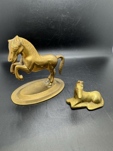 Brass horse figurines pair - horse,