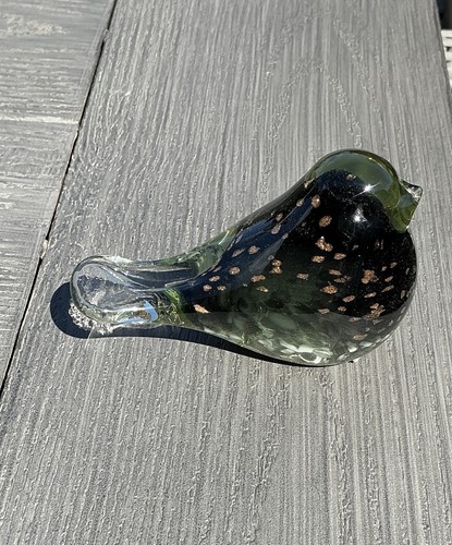 Art glass bird figurine - glass,