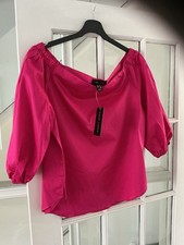 Brand New Cerise Pink Top From New Look With Three Quarter Sleeves 14