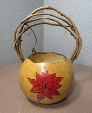 Gourd Basket Handmade Painted