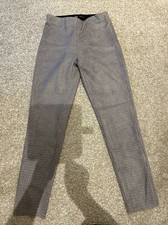 zara dogtooth beige trousers