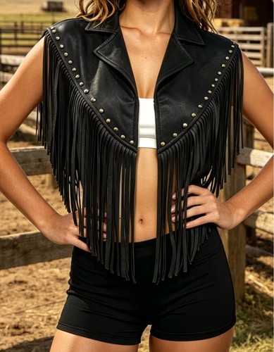 Womens western fringe rivet - western,