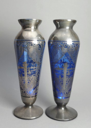 Pair silver overlay - of, over