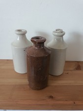 Vintage Stoneware Bottles Jars x3 Great Display Items Home Decor
