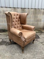 Tan Brown Leather Chesterfield