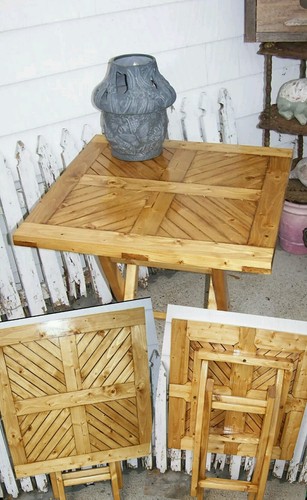 Square stained wood wooden